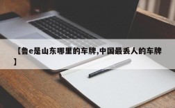 【鲁e是山东哪里的车牌,中国最丢人的车牌】