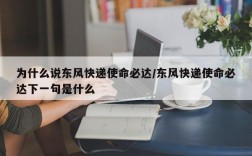 为什么说东风快递使命必达/东风快递使命必达下一句是什么