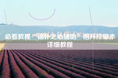 必看教程“德扑之心辅助	”附开挂脚本详细教程