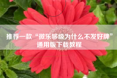 推荐一款“微乐够级为什么不发好牌”通用版下载教程