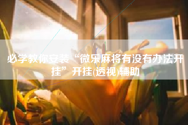 必学教你安装“微乐麻将有没有办法开挂”开挂(透视)辅助