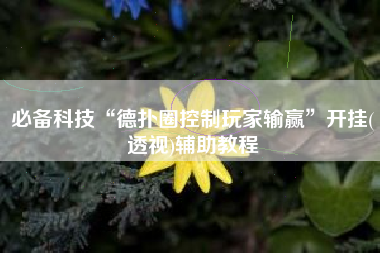 必备科技“德扑圈控制玩家输赢	”开挂(透视)辅助教程